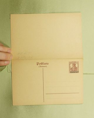 Dr Who Germany Saar Ovpt Double Postal Card E66991