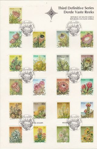 South Africa 1977 Succulents Full Set on Card Cancelled,  See Scans Cat £13 2