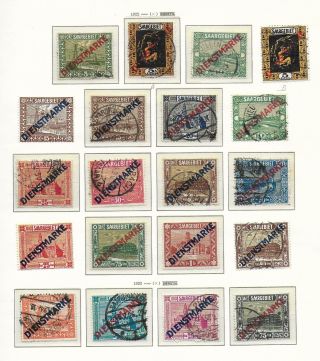 Saar Stamps 1922 Mi Official 1 - 15 Canc Vf High Value