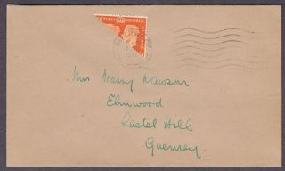 Guernsey 2d Orange Centenary Bisect On Cover Dated 8 Jan 1941