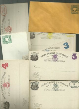 Peru Early Postal Stationery Lot