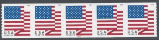 5260 (50c Forever) Us Flag Pnc Strip Of 5 P111 Apu 2018 Nh