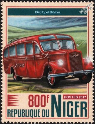 1940 Opel Blitz (lightning) Zugvogel Bus Vehicle Stamp