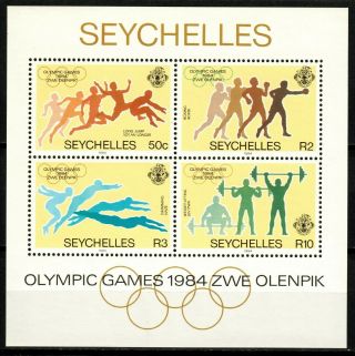 Seychelles Stamps 1984 Mnh Sheet - Olympic Games