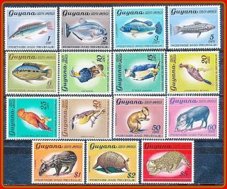 Guyana 1968 Animals/fish/birds Long Set Mnh Cv$17.  45
