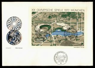 Dr Who 1972 Germany Munich Olympic Games S/s Fdc Lc129727