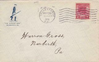First Day Cover,  Scott 645,  Valley Forge,  Planty 27,  " The Minute Man,  " 1928