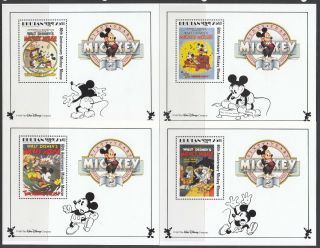 Bhutan 1989 Issue 60th Anniversary Of Mickey Mouse M/s Set Of 12v.