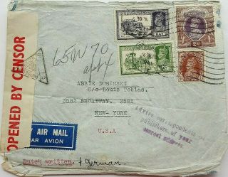 India 1941 Censored Airmail Cover Between German Refugees @ 2 Rs 11½ As Rate