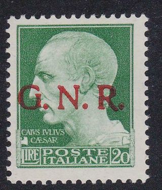 Italy Social Republic 1944 L.  20 Ovpt Gnr Mnh Vf,  Signed / T20046