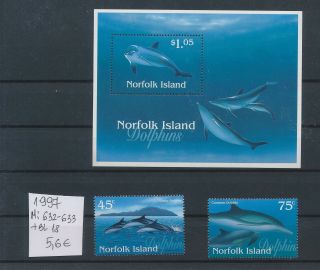 Gx02451 Norfolk Island 1997 Dolphin Fish Sealife Fine Lot Mnh Cv 5,  6 Eur