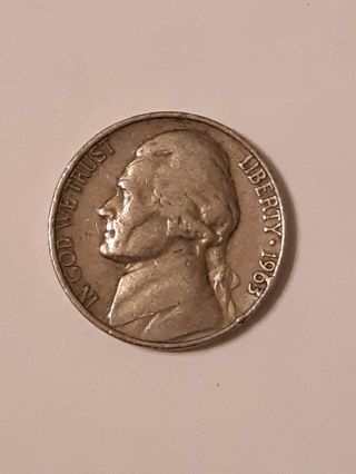 1963 - D Jefferson Nickel Circulated,  Ungraded.