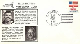 Space Shuttle Test Crews Named,  Civilian Fred Haise,  Lt.  Col.  Gordon Fullerton