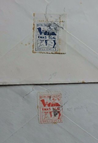 1934 - 35 British Forces In Egypt Christmas Seal Stamps Tied Egypt Prepaid,  Cairo