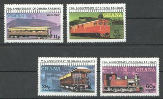 J748 Ghana Transport Trains 75th Anniversary Of Ghana Railways 1set Mnh