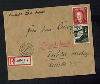 1943 Lublin Poland Germany Registered Cover To Dachau
