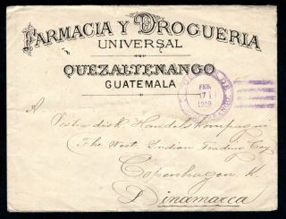 Guatemala - 1919 Commercial Cover To Copenhagen,  Denmark