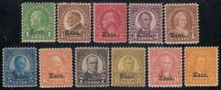 Tdstamps: Us Stamps Scott 658 - 668 (11) Kansas H Og 10c Tiny Thin