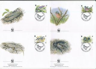 D276311 Lizard Insects Bird Wwf Set Of 4 Fdc 