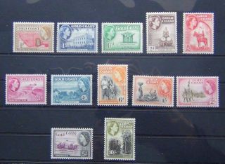 Gold Coast 1952 - 1954 Set Complete To 10s Mm Sg153 - Sg164