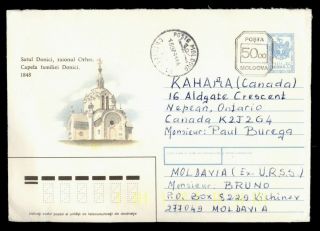 Dr Who 1993 Moldova Metered Uprated Stationery To Canada Church Cachet E45377