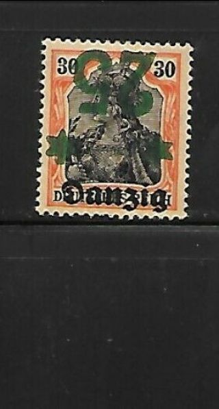 German Area - Danzig Sc 21a Lh Issue Of 1920 - Inverted Overprint