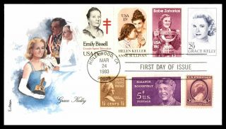 Mayfairstamps Us Fdc 1993 Edken Grace Kelly Famous Women Combo First Day Cover W