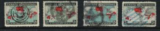 Canada 85 86 Map Stamps F - Vf Son Fancy Cancels (cem12,  9