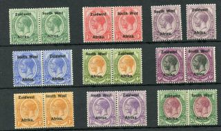 South West Africa 1923 - 26 Setting Iii To 2/6 Sg16/24 Mm Cat £145 - See Desc