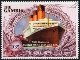 Rms Majestic White Star & Cunard Line Cruise/ocean Liner Ship Stamp/2005 Gambia