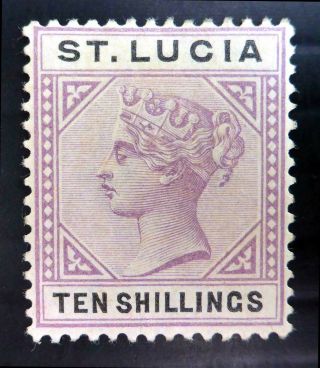 St Lucia 1891 - 10/ - Sg52 Mounted As Described Nq348