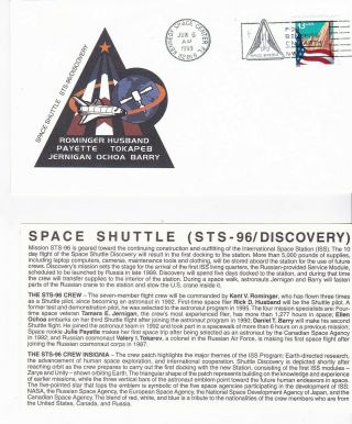 Sts - 96 Discovery Kennedy Space Center Florida Jun 6 1999 With Insert Card