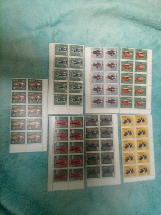 Rare Okinawa / Ryukyu Islands 7 Blocks Of 10 Stamps Unhinged