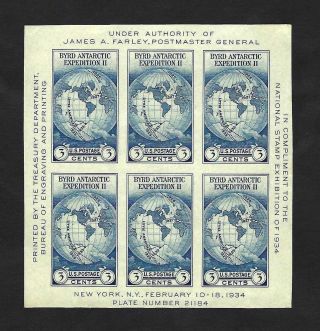 Usa 1934 National Stamp Expo … Souvenir Sheet … Mnh