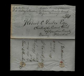 1851 Milledgeville,  Ga Stampless Long Letter To Quincy Florida - Re: A Lunatic