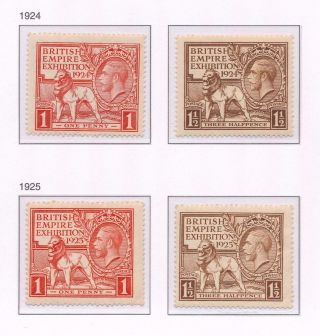 Gb 1924 & 1925 British Empire Exhibition Sets Mnh Sg 430/433 Cat £110