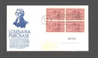 A2zed Us Fdc 30 Apr 1953 Anderson Cachet Louisiana Purchase St Louis Mo Block