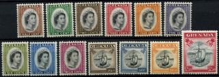 Grenada 1953 - 9 Sg 192 - 204 Qeii Definitives Mnh Set (6c Mh) D52207