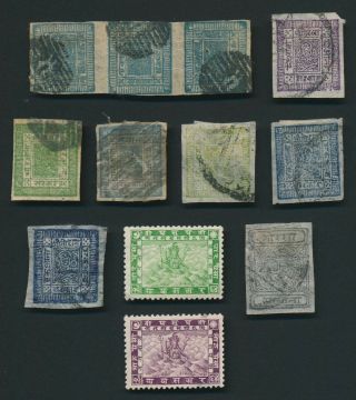 Nepal Stamps 1881 - 1932 Lovely Group Incs Thick & Thin Paper Early Issues