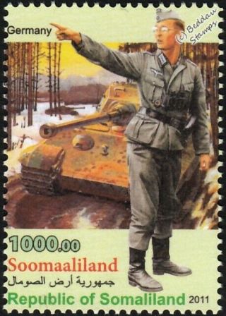 Wwii German Army 2nd Lieutenant Infantry Regiment Uniform Stamp / Tiger Ii Tank