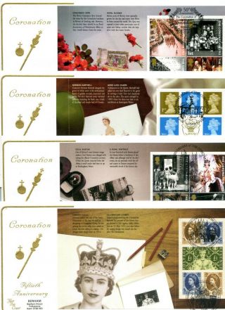 2003 Perfect Coronation Prestige Booklet Panes Great Britain Cotswold Fdc X4 Vgc