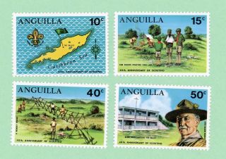 Anguilla 4 Stamps,  Sc 95 - 98,  40th Anniv Of Scouting In Anguilla,  1970,  Mnh
