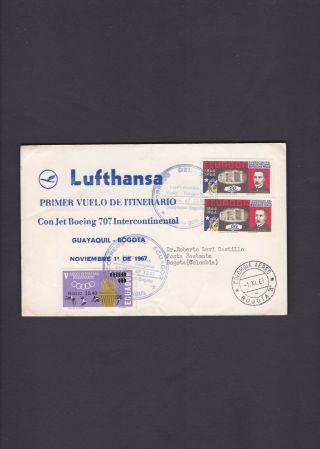 Ecuador First Flight Cover Guayaquil To Bogota Colombia 1967