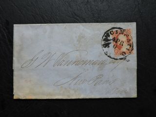1852 Cincinnati Ohio Imperf Stamp Folded Letter Coffee Tweed & Andrews To Ny