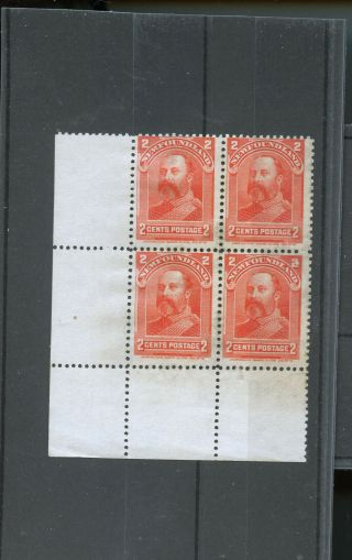 Newfoundland Stamp 81 King Edward Vii Block Of 4 Co58