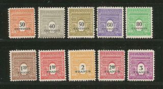 France – 1944 – Allied Military Government – Scott 2n11 - 2n20 – Set Of 10 - Mnh