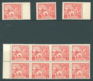 Gb 1924 British Empire Exhibition 1d Scarlet X 11 Mnh Sg 430 Cat £110 (£10 Each)