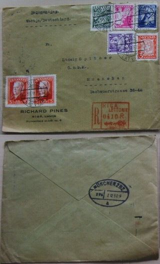 Latvia Registered Cover To Germany 1937