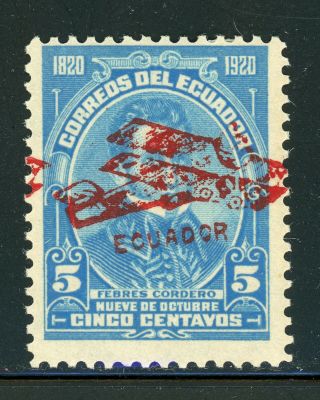 Ecuador Air Post Specialized: Bertossa Xxvii.  E 5c Red Ovpt $$$