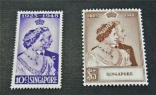 Nystamps British Singapore Stamp 21.  22 Og H $116